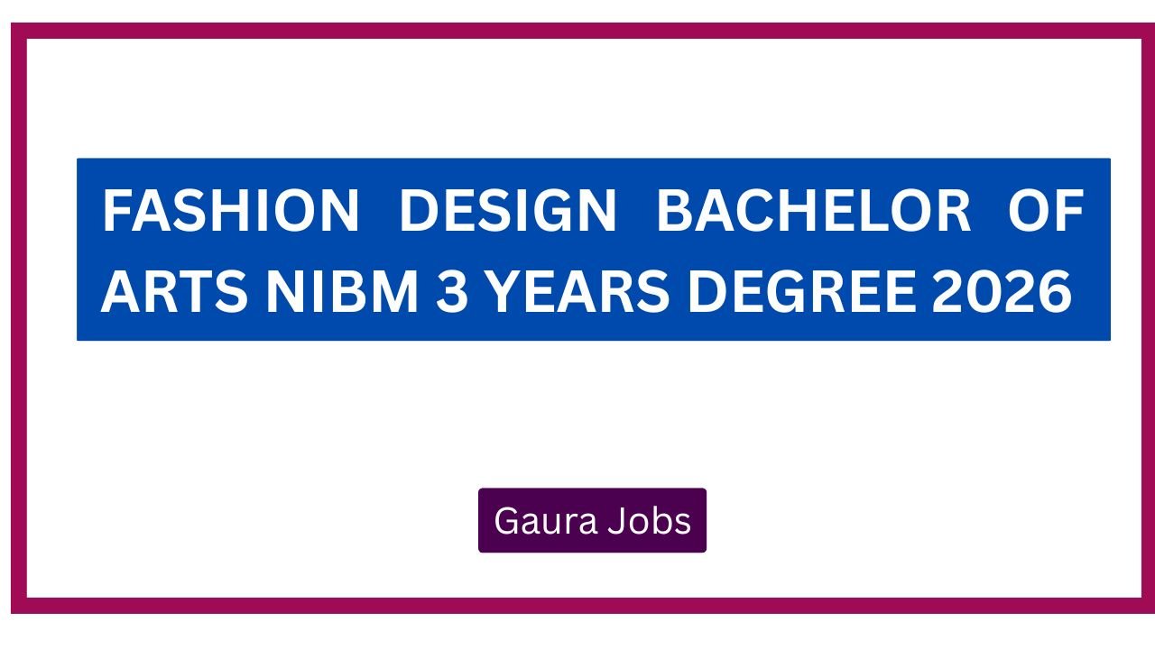 Fashion Design Bachelor of Arts NIBM 3 Years Degree 2026