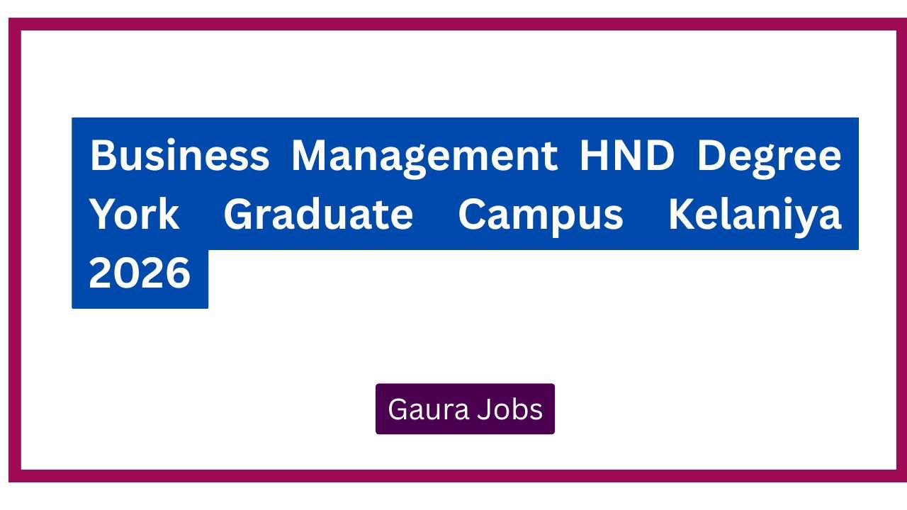 Business Management HND Degree York Graduate Campus Kelaniya 2026