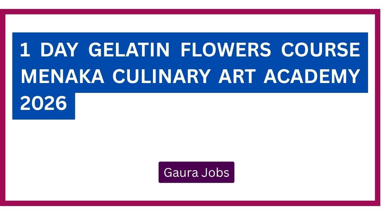1 Day Gelatin Flowers course Menaka Culinary Art Academy 2026