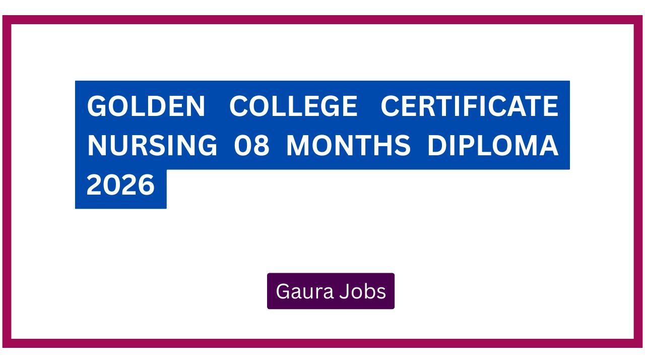 Golden College Certificate Nursing 08 Months Diploma 2026