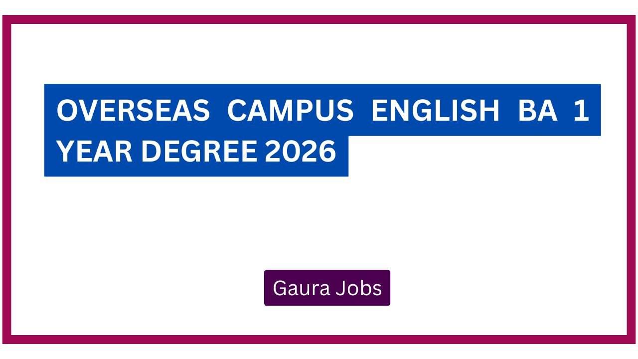 Overseas Campus English BA 1 Year Degree 2026
