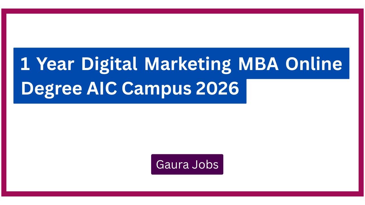 1 Year Digital Marketing MBA  Online Degree AIC Campus 2026