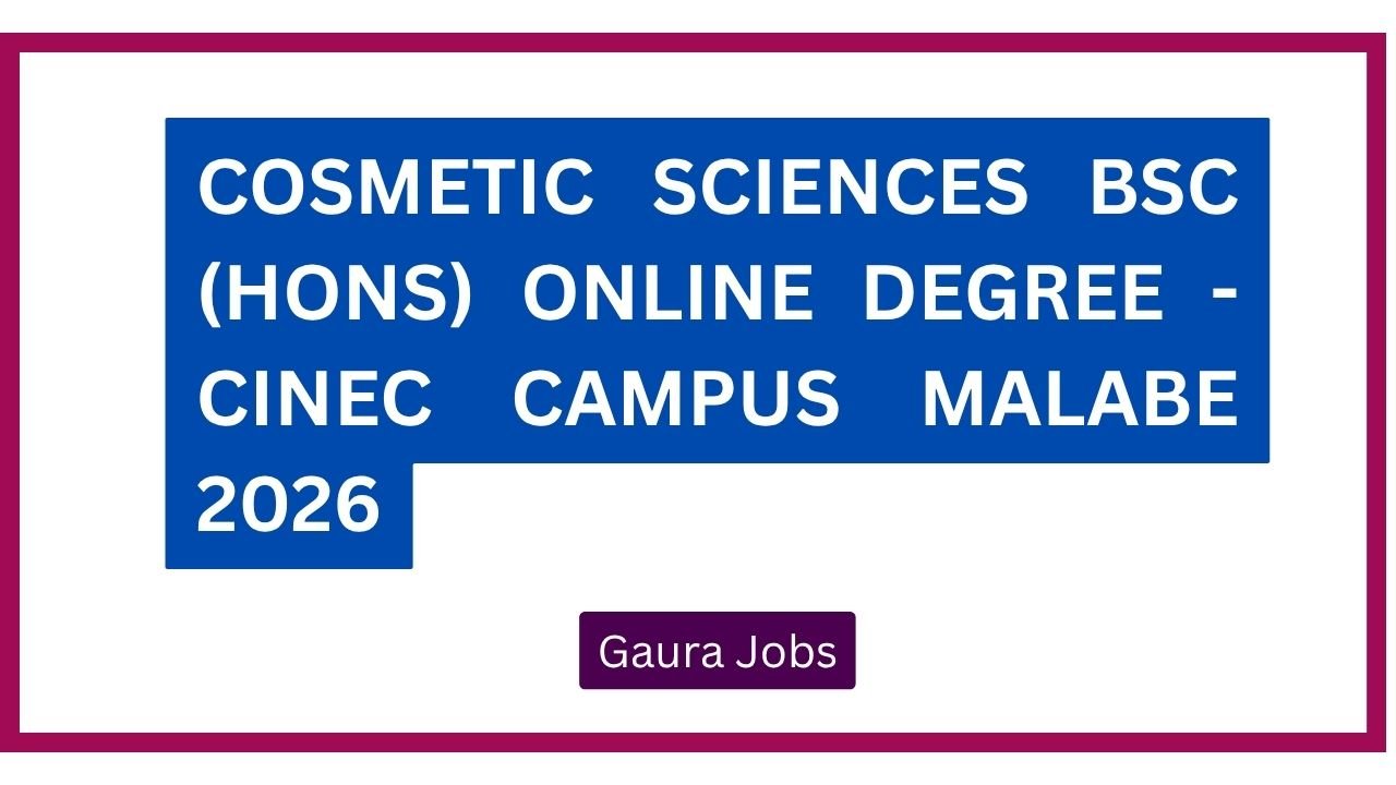 Cosmetic Sciences BSc (Hons) Online Degree - CINEC Campus Malabe 2026