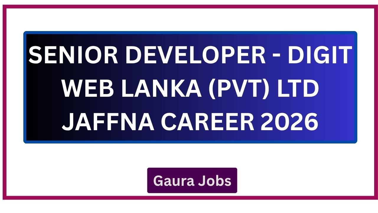 Senior Developer - Digit Web Lanka (Pvt) Ltd Jaffna Career 2026