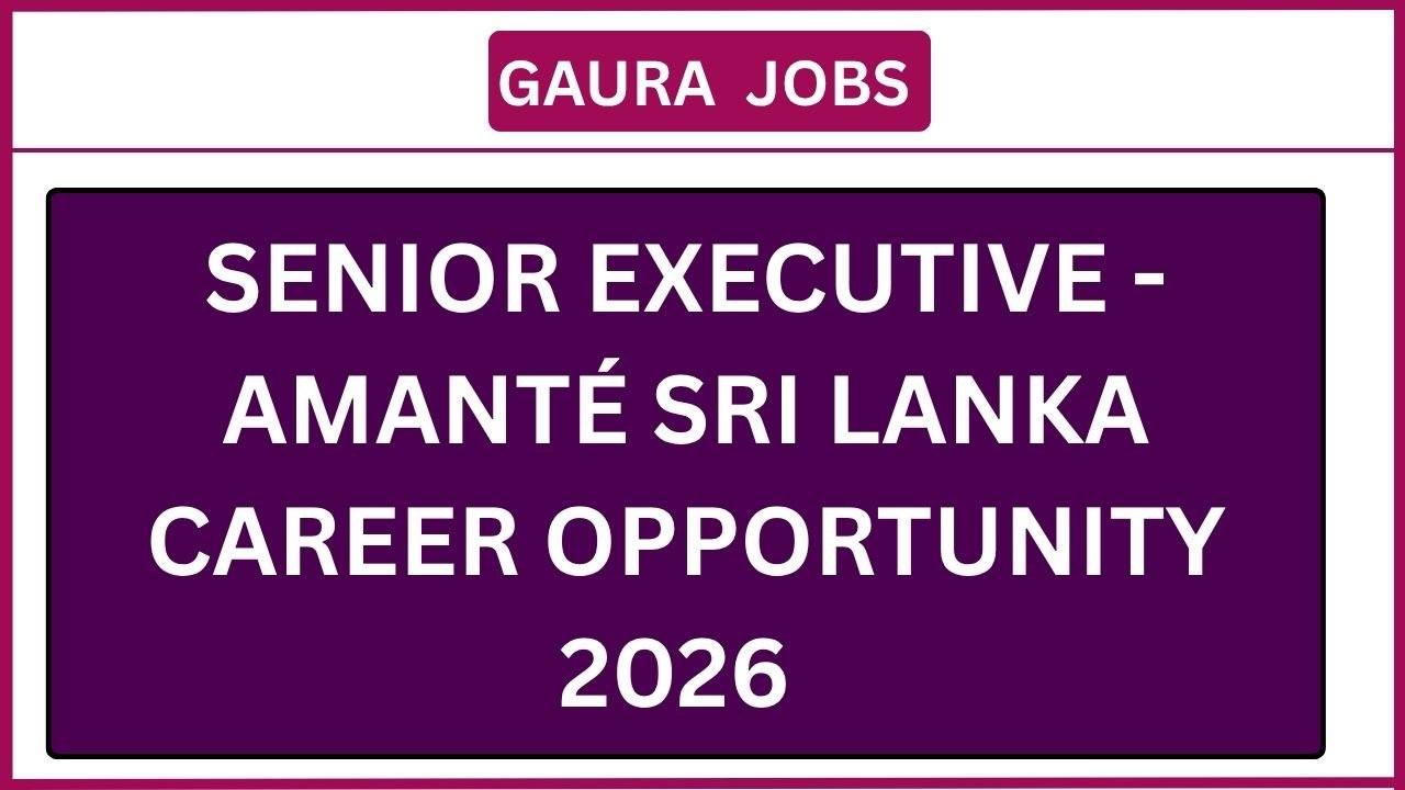 Senior Executive - amanté Sri Lanka Career Opportunity 2026