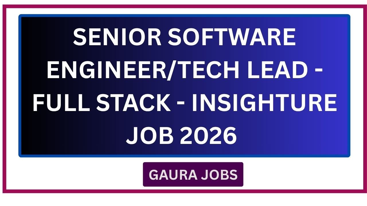 Senior Software Engineer/Tech Lead - Full Stack - Insighture Job 2026