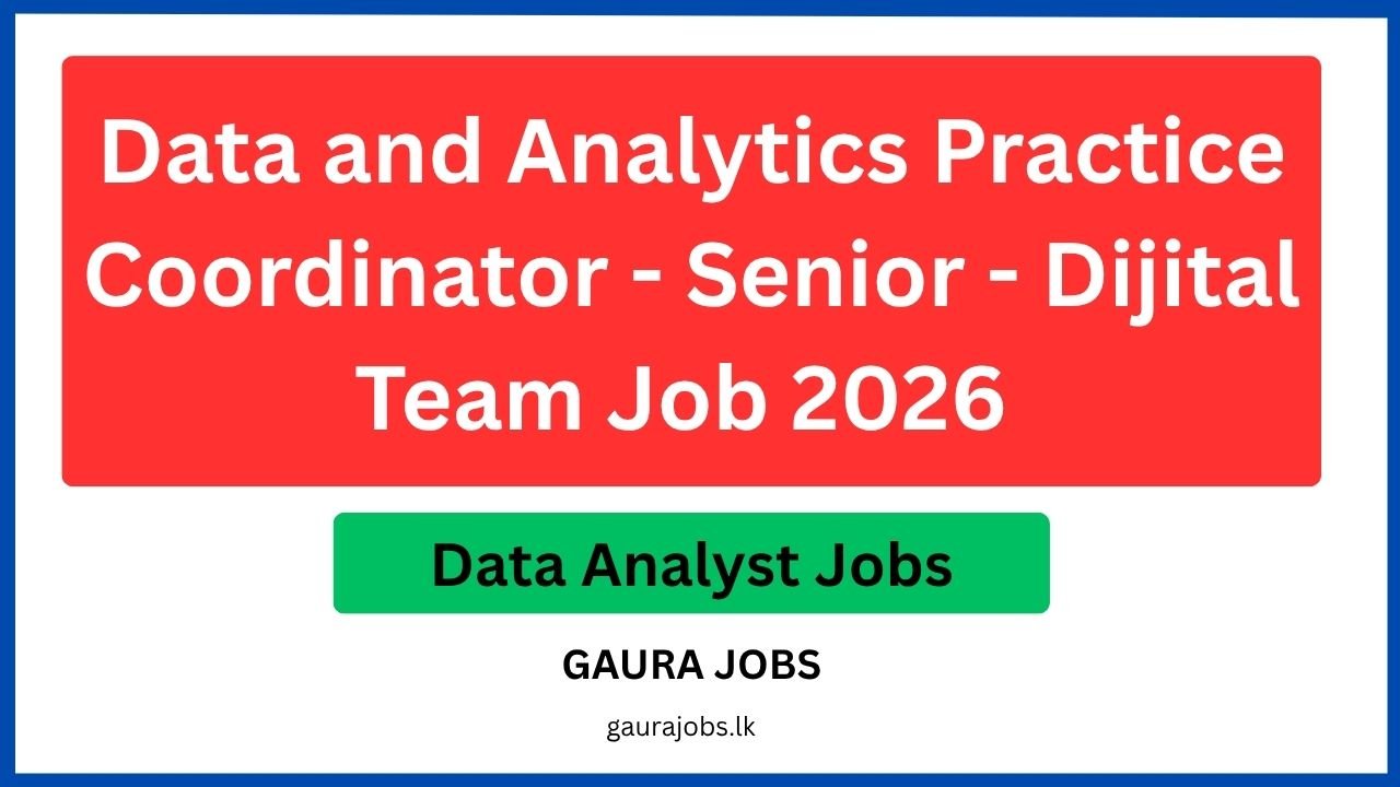 Data and Analytics Practice Coordinator - Senior - Dijital Team Job 2026