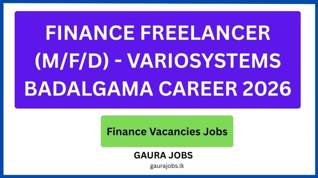 Finance Freelancer (m/f/d) - Variosystems Badalgama Career 2026