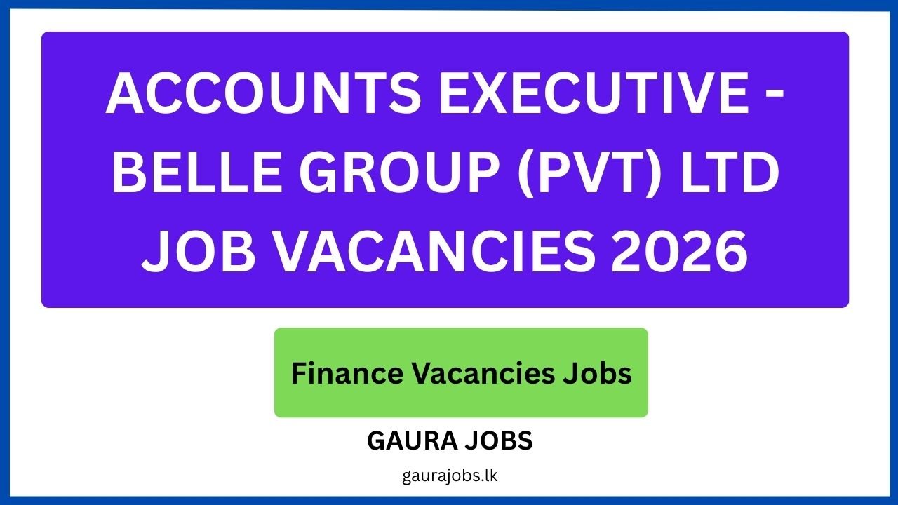 Accounts Executive - Belle Group (Pvt) Ltd Job Vacancies 2026
